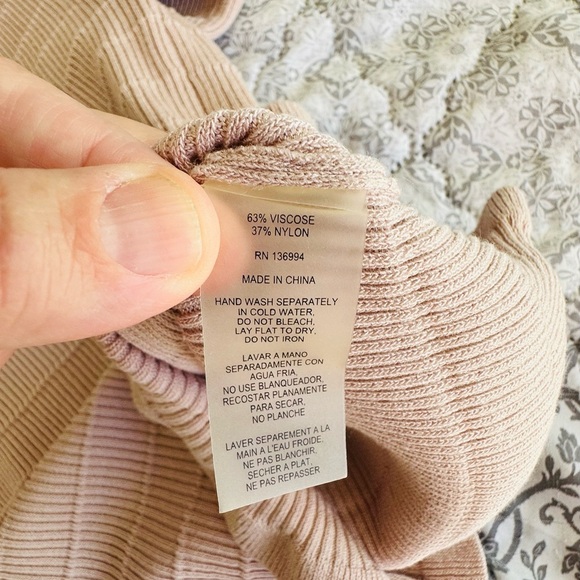 Blush Ribbed Off-Shoulder Sweater - Picture 7 of 7